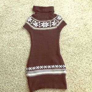 Brown turtleneck dress